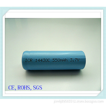 Li-ion 14430-550mAh Rechargeable Battery, Audio Battery, Battery Pack, E-Cigarette Battery, Camera Battery, Li Ion Battery